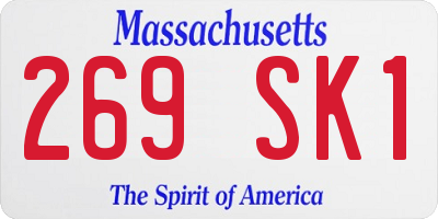 MA license plate 269SK1