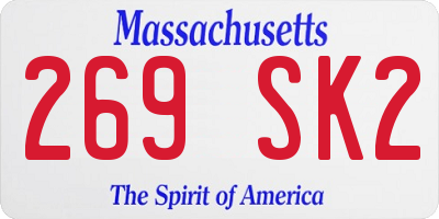 MA license plate 269SK2