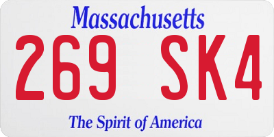 MA license plate 269SK4
