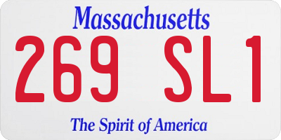 MA license plate 269SL1