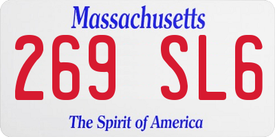 MA license plate 269SL6