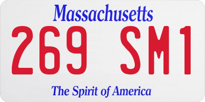 MA license plate 269SM1