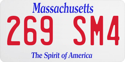 MA license plate 269SM4