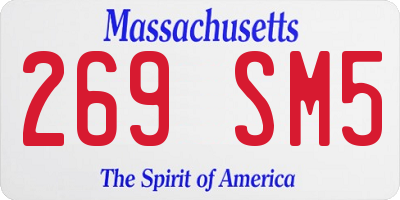 MA license plate 269SM5
