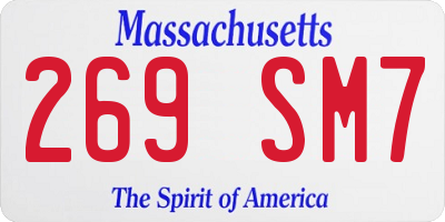 MA license plate 269SM7
