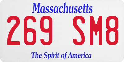 MA license plate 269SM8