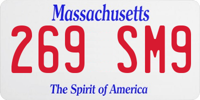 MA license plate 269SM9