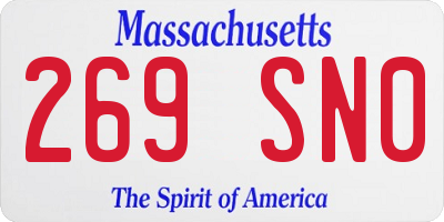 MA license plate 269SN0