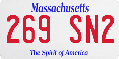 MA license plate 269SN2