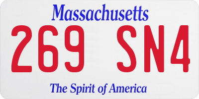 MA license plate 269SN4