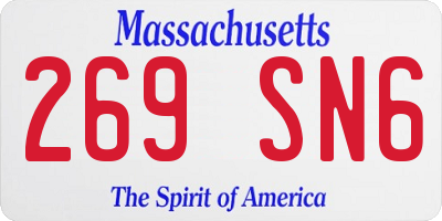 MA license plate 269SN6
