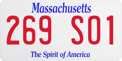 MA license plate 269SO1