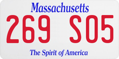 MA license plate 269SO5