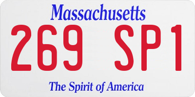 MA license plate 269SP1
