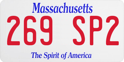 MA license plate 269SP2