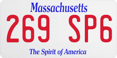 MA license plate 269SP6