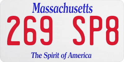 MA license plate 269SP8