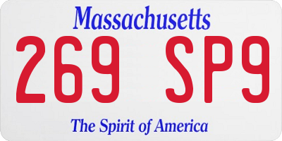 MA license plate 269SP9