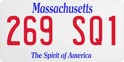 MA license plate 269SQ1