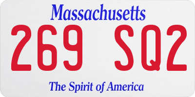MA license plate 269SQ2