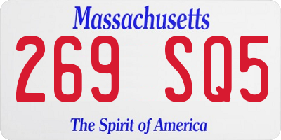 MA license plate 269SQ5