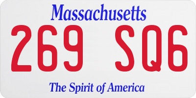 MA license plate 269SQ6
