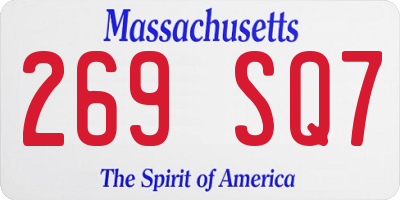 MA license plate 269SQ7