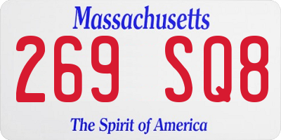 MA license plate 269SQ8