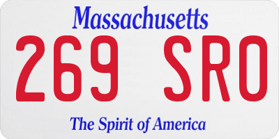 MA license plate 269SR0