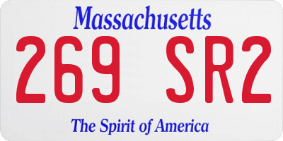 MA license plate 269SR2