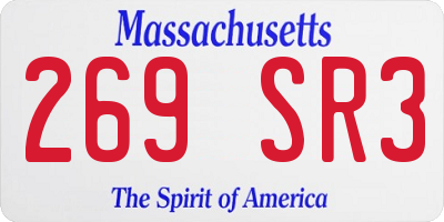 MA license plate 269SR3