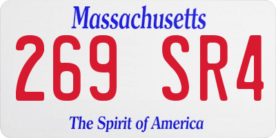 MA license plate 269SR4