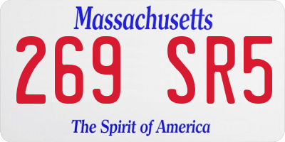 MA license plate 269SR5