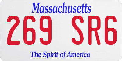 MA license plate 269SR6