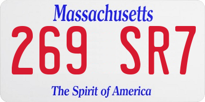 MA license plate 269SR7