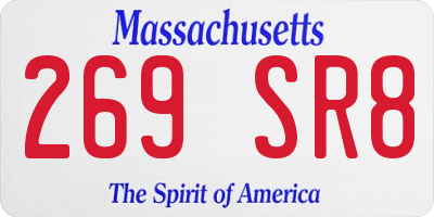 MA license plate 269SR8