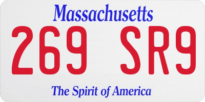 MA license plate 269SR9