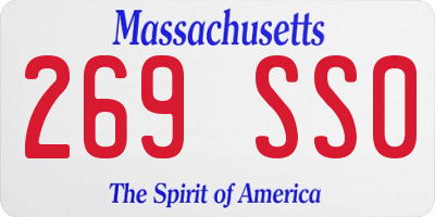 MA license plate 269SS0