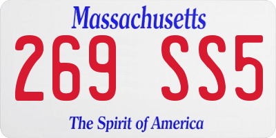 MA license plate 269SS5