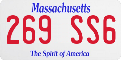 MA license plate 269SS6