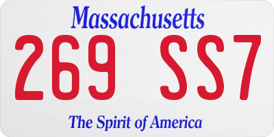MA license plate 269SS7