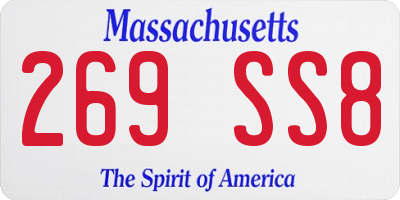 MA license plate 269SS8