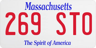 MA license plate 269ST0