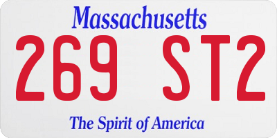 MA license plate 269ST2