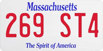 MA license plate 269ST4