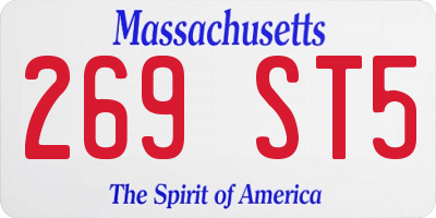 MA license plate 269ST5