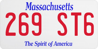 MA license plate 269ST6