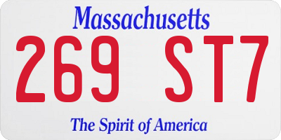 MA license plate 269ST7