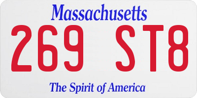 MA license plate 269ST8