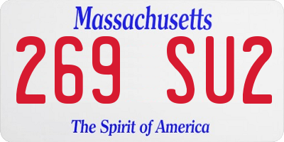 MA license plate 269SU2